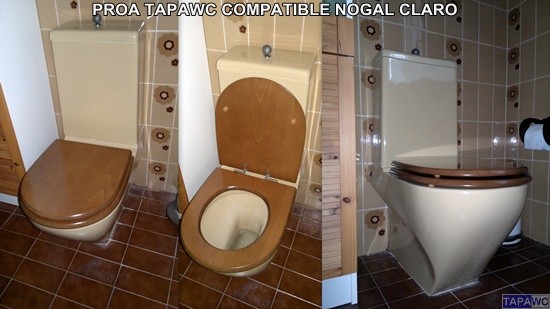 Tapa inodoro compatible NOGAL CLARO tapawc madera