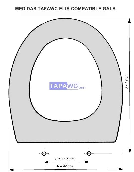 Asiento inodoro ELIA tapawc compatible Gala